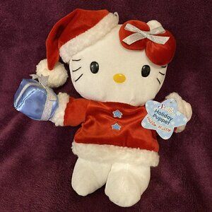 Hello Kitty Christmas Holiday Plush Puppet Vintage Sanrio 1999‎ Flying Colors